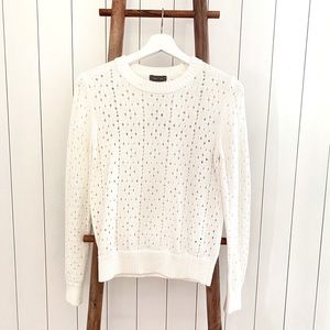 J crew Point Sur Pointelle crew neck sweater, XS